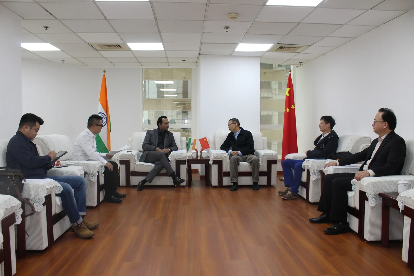 A wider view of the meeting with Agatha Industries India.