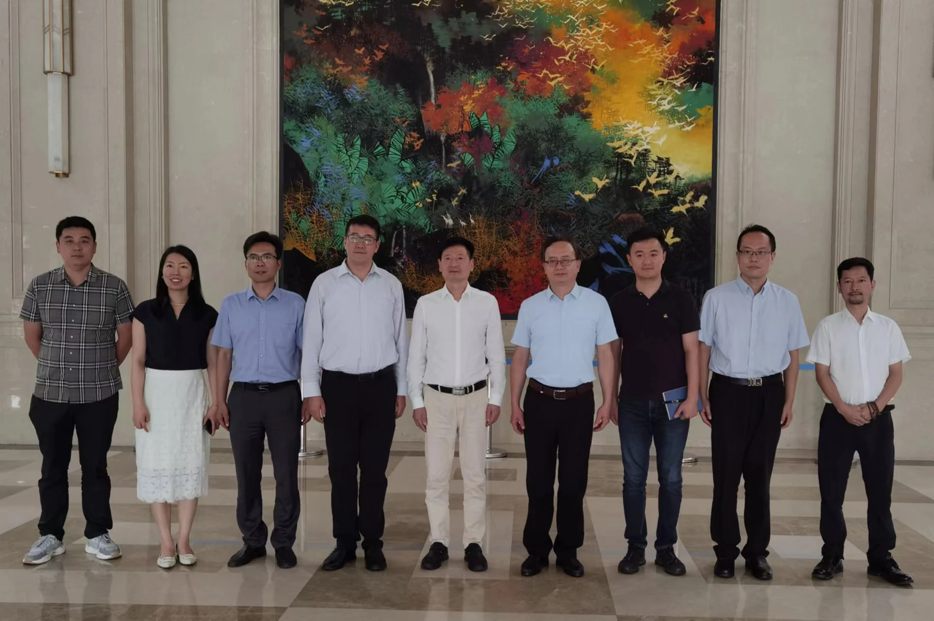 Delegates gathered during the visit to Fudan University.