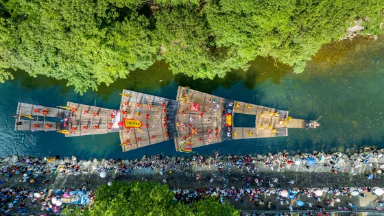 River scene in Wuyi, Zhejiang, 18 July 2023.