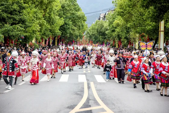 Miao Sisters Festival procession, Taijiang, Guizhou, 21 April 2024.
