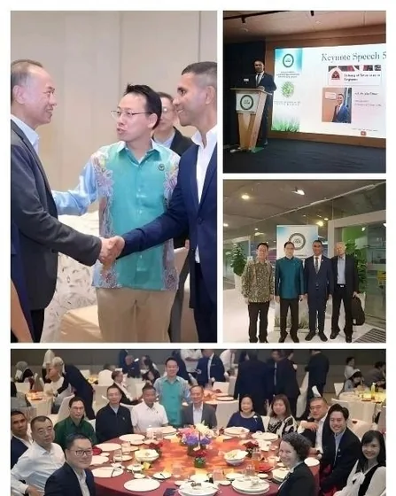 A montage of reception and related exchange photographs in the association’s report.