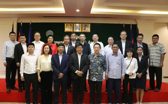 A group photograph at the ministry in Phnom Penh.