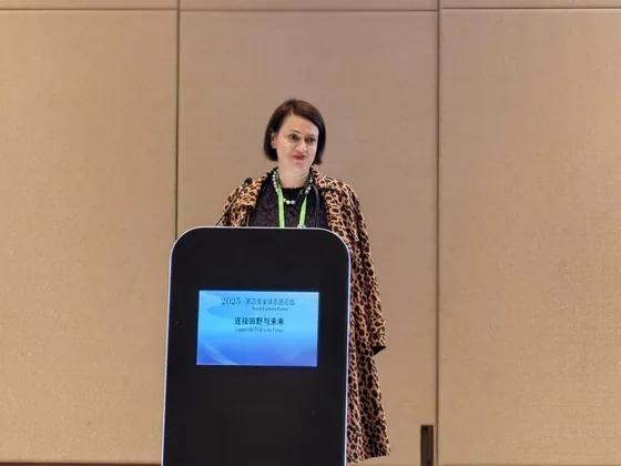 A presentation at the Macao forum lectern.