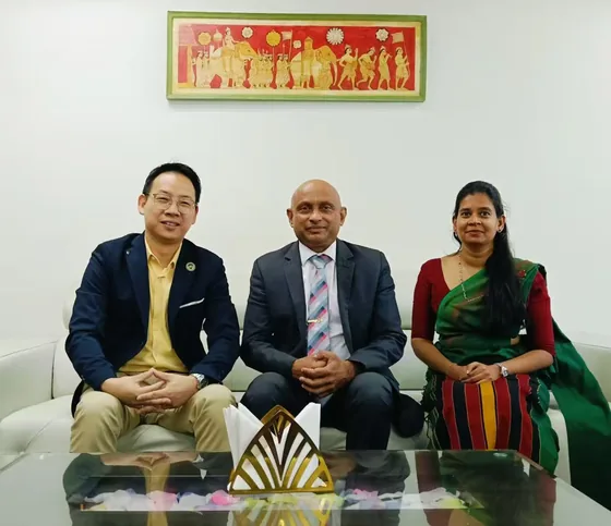 Participants sit together during the Sri Lankan diplomatic exchange in Singapore.