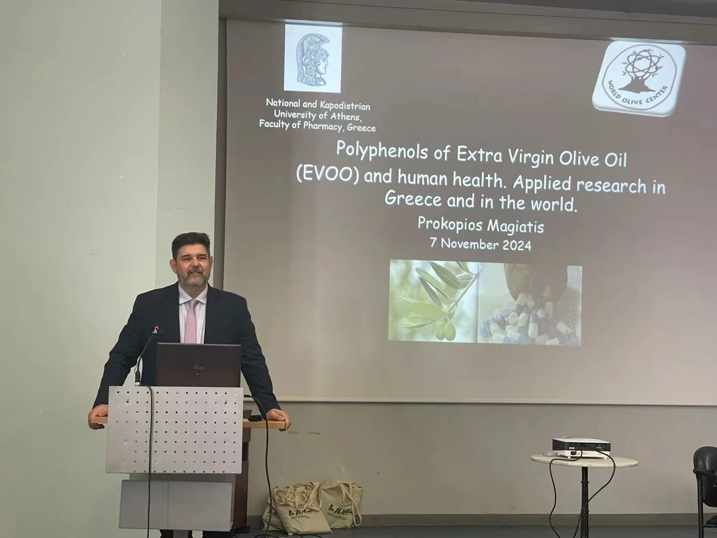 Presentation on olive-oil research at the Agricultural University of Athens seminar, 7 November 2024.